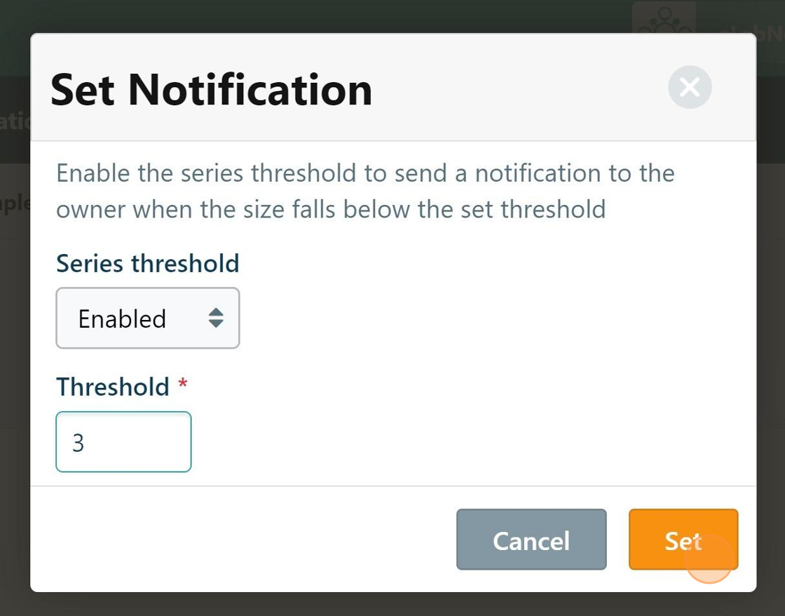 Sample Series Threshold – eLabNext