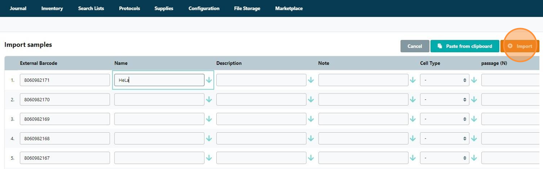Upload and Import Samples with BioMicroLabScan in eLabJournal - Step 17.png