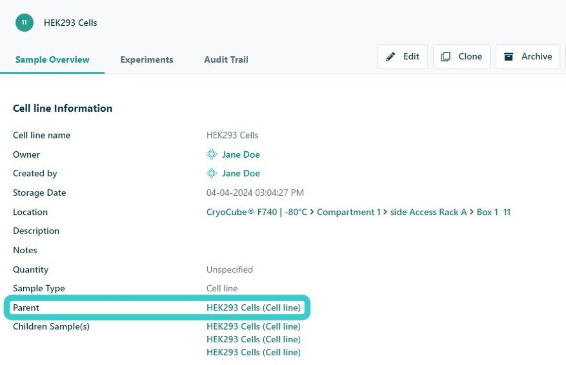 Guide to Setting Parent for HEK293 Cells Sample - Step 7.png
