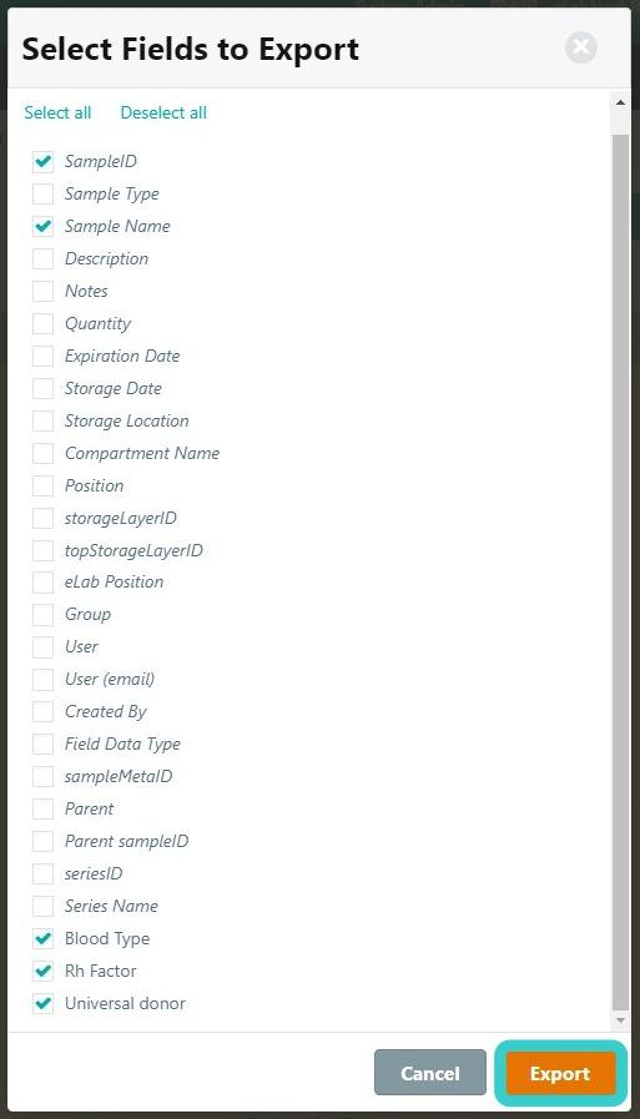 Search and Export Blood Inventory Items from eLabNext. - Step 9.png