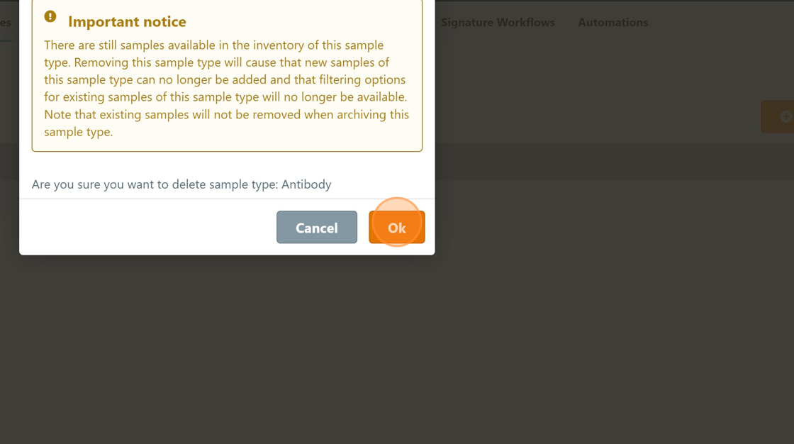 Add Sample Type on eLab Journal platform. - Step 4.png