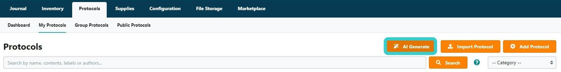 Generate AI Protocols Using eLab Journal Website - Step 2.png