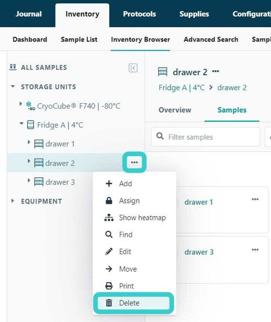 Delete Sample from Drawer 2 in Lab Inventory - Step 4.png