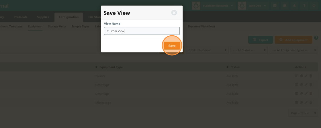 How to Create a Custom View in eLab Journal - Step 33.png