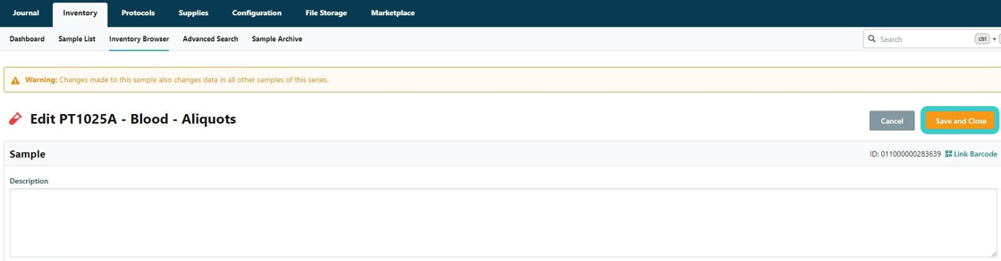 Update Sample Series on eLABJournal_SYNC system - Step 3.png