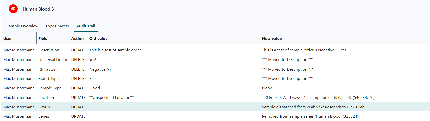 Sample Dispatch – eLabNext